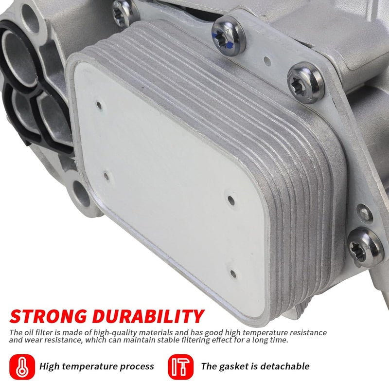 MUNIK 2701800500 Engine Oil CoolerFor Mercedes Benz 2012-2019 A,B,CLA,GLA Class A180,A200,A260,B180,B200,B260,CLA180,CLA200,CLA220,CLA260,GLA200,GLA260 Replact# 2701800610 270180050064 - Image 4